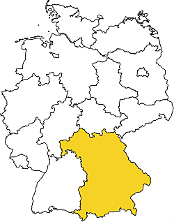 Geografische Lage des Bundesland Bayern Bayern