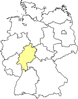 Geografische Lage des Bundesland Hessen Hessen